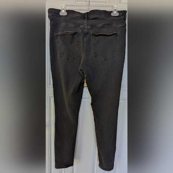 Express Women's Black Denim Jeans Sz 16L Stretch High Rise Leggings Embellished - Picture 2 of 10